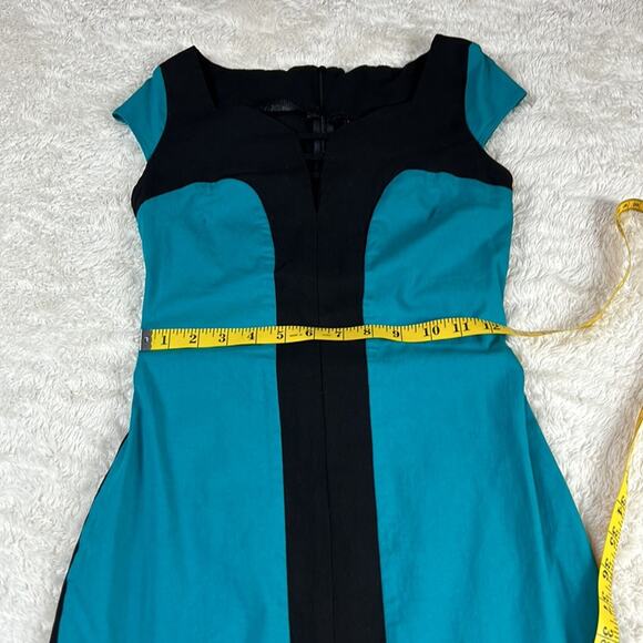 Dresscode LA Teal and black sheath wiggle dress, size medium - Picture 6 of 9